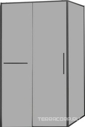 Душевой уголок 1400х1000хh2000мм, прямоуг., правый/левый, (стекло прозрачное 6мм Easy Clean, фурн.цв.вороненая сталь), Slim Soft ZZ