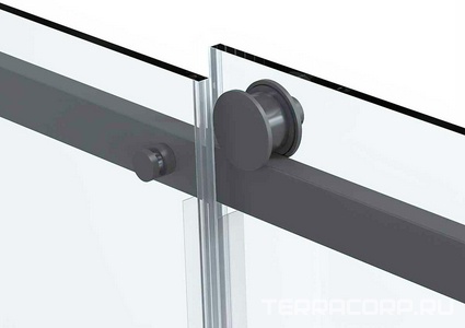 Дверь для душа, в нишу 1200хh1900мм, раздвижн, 1 дверь, 1 неподв.секция, правая/левая,(стекло прозр.8мм Easy Clean,фурн.цв.воронен.сталь), ZZ Vincea Como Soft VDS-1CS120CLGM