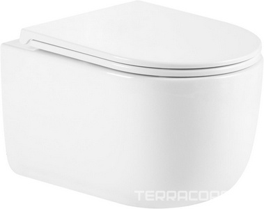 Унитаз подвесной, безободковый, смыв Tornado, 485x345x400мм, сиденье ультратонкое с микролифтом, крепеж в компл., (цв.белый),  ZZ Vincea Evo VT1-64ST