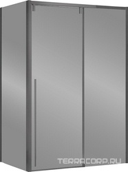 Душевой уголок 1300х900хh1950мм, прямоуг., правый/левый, (стекло прозрачное 8мм Easy Clean, фурн.цв.воронен. сталь), Lugano ZZ