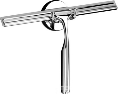 Скребок 165х250х30мм., с настенным держателем и запасной резинкой, для чиски стекла душевых кабин, (цв.хром),  ZZ Decor Walther Qquick 0835600