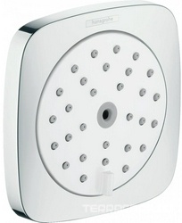 Форсунка боковая 120х120мм (душ. струя d100мм,поворот на 360, цв.белый/хром),  ZZ Hansgrohe PuraVida 28430400