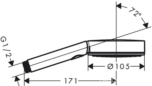 Душевая лейка, (цв.матовый черный), HG  Select S Ручной душ 105 3jet Relaxation EcoSmart ZZ Hansgrohe Pulsify 24111670
