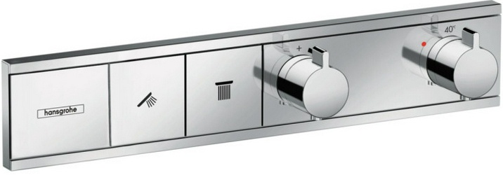 Термостат встраив. в стену для 2 потребит, скрытый монтаж, (наружняя часть, БЕЗ скрытой части арт.15310180, цв.хром),  ZZ Hansgrohe RainSelect 15380000