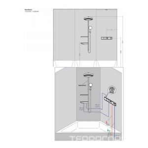 Термостат встраив. в стену для 2 потребит, скрытый монтаж, (наружняя часть, БЕЗ скрытой части арт.15310180, цв.матовый белый),  ZZ Hansgrohe RainSelect 15380700