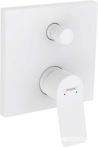 Смеситель для душа с переключателем, встраиваемый в стену, внешняя часть (БЕЗ внутр. части – Ibox арт. 01800180), (цв.матовый белый),  ZZ Hansgrohe Vivenis 75415700