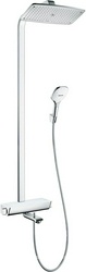 Смеситель для ванны (термостат) со стационарным верхним душем 360х190мм, ручной душ, шланг в компл. (цв. белый/хром)  E Showerpipe 30 ZZ Hansgrohe Raindance 27113400