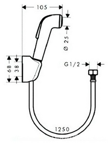 Лейка гигиенического душа, цвет белый ZZ Hansgrohe Универсал 92317000