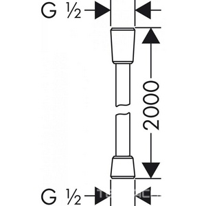 Шланг для душа, пластиковый с гладкой поверхностью под металл, с защитой от перекручивания, 2.00м, 1/2 x 1/2, (цв.хром), Isiflex Hansgrohe Hansgrohe Универсал 28274000