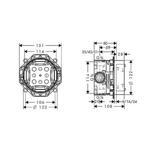 Скрытая часть iBox universal HG Hansgrohe Ibox Universal 01800180