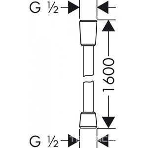 Шланг для душа, пластиковый с гладкой поверхностью под металл, с защитой от перекручивания, 1,6м, 1/2 x 1/2, (цв.хром), Isiflex Hansgrohe Hansgrohe Комплектующие 28276000