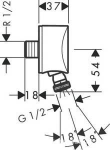 Шланговое подсоединение 1/2, с защитой от обратного потока, Fixfit S ZZ Hansgrohe Универсал 27506000
