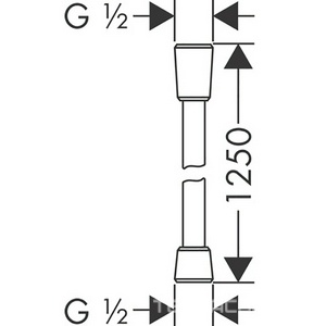 Шланг для душа, пластиковый с гладкой поверхностью под металл, с защитой от перекручивания, 1.25м, 1/2 x 1/2, (цв.шлиф.бронза), Isiflex Hansgrohe ZZ Hansgrohe Комплектующие 28272140