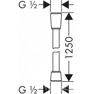 Шланг для душа, пластиковый с гладкой поверхностью под металл, с защитой от перекручивания, 1.25м, 1/2 x 1/2, (цв.полир.золото), Isiflex Hansgrohe ZZ Hansgrohe Комплектующие 28272990