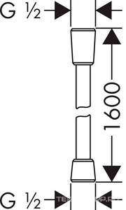 Шланг для душа, пластиковый с гладкой поверхностью под металл, с защитой от перекручивания, 1,6м, 1/2 x 1/2, (цв.белый матовый), Isiflex Hansgrohe ZZ Hansgrohe Комплектующие 28276700