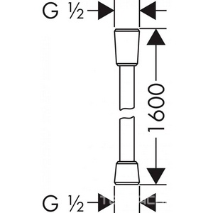 Шланг для душа, пластиковый с гладкой поверхностью под металл, с защитой от перекручивания, 1,6м, 1/2 x 1/2, (цв.черный матовый), Isiflex Hansgrohe ZZ Hansgrohe Универсал 28276670
