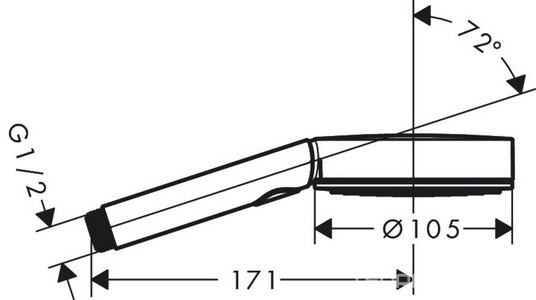 Ручной душ, (цв.матовый белый),  Select 105 3jet Activation ZZ Hansgrohe Pulsify 24100700
