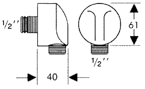 Шланговое подсоединение, без клапана обратного тока E, (цв.матовый белый),  de Luxe 1/2", Hansgrohe ZZ Hansgrohe Fixfit 27454700