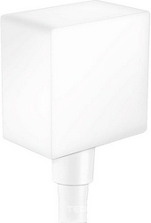 Шланговое подсоединение 1/2, с клапаном обратного потока, (цв.белый матовый), Fixfit Square ZZ Hansgrohe Универсал 26455700