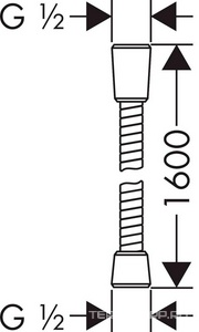 Шланг для душа, металлический Sensoflex 1,60 м ZZ Hansgrohe Комплектующие 28136000