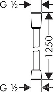 Шланг для душа, пластиковый со спиральным покрытием, 1,25м, 1/2 x 1/2, Metaflex Hansgrohe ZZ Hansgrohe Универсал 28262000