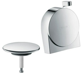 Ручка управления сливом / внешняя часть излива и пробка сливного отверстия для слива-перелива д/в, (цв.хром),  ZZ Hansgrohe Exafill S 58117000