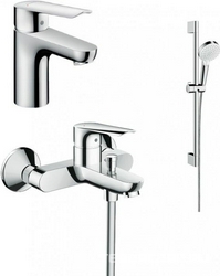Набор для ванны (смес. д/ванны, смес. д/раковины, душ.гарнитур,71178000+71415000+26532400), (цв.хром),  SetLogisE100C ZZ Hansgrohe Logis E SetLogisE100C АКЦИЯ