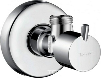 Кран-перекрыватель для подкл. смесителя д/раковины/биде, 1/2 х 3/8, цанга, розетка в компл., (цв.хром), HG ZZ Hansgrohe Универсал 13901000