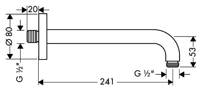 Держатель настенный для душа 241мм, HG ZZ Hansgrohe Универсал 27409000