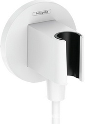 Держатель для лейки ручного душа, совмещенный со шланговым подсоединением 1/2, (цв.матовый белый), FixFit S ZZ Hansgrohe Универсал 26888700