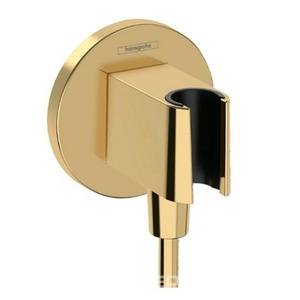 Держатель для лейки ручного душа, совмещенный со шланговым подсоединением 1/2, (цв.полир.золото), FixFit S ZZ Hansgrohe Универсал 26888990