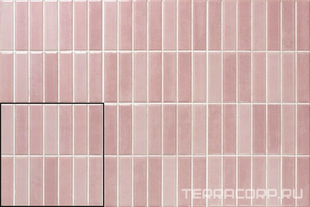 Керамическая плитка APE Ceramica Mud Incision  Rose 20x20 Розовый 
