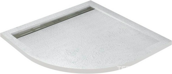 Поддон душевой 900х900h30мм, 1/4 круга, R550мм, без ножек, без сифона арт.TRAY-AS-01, искуственный мрамор цв.белый, Cezares ZZ Cezares Универсал TRAY-AS-R-90-30-W