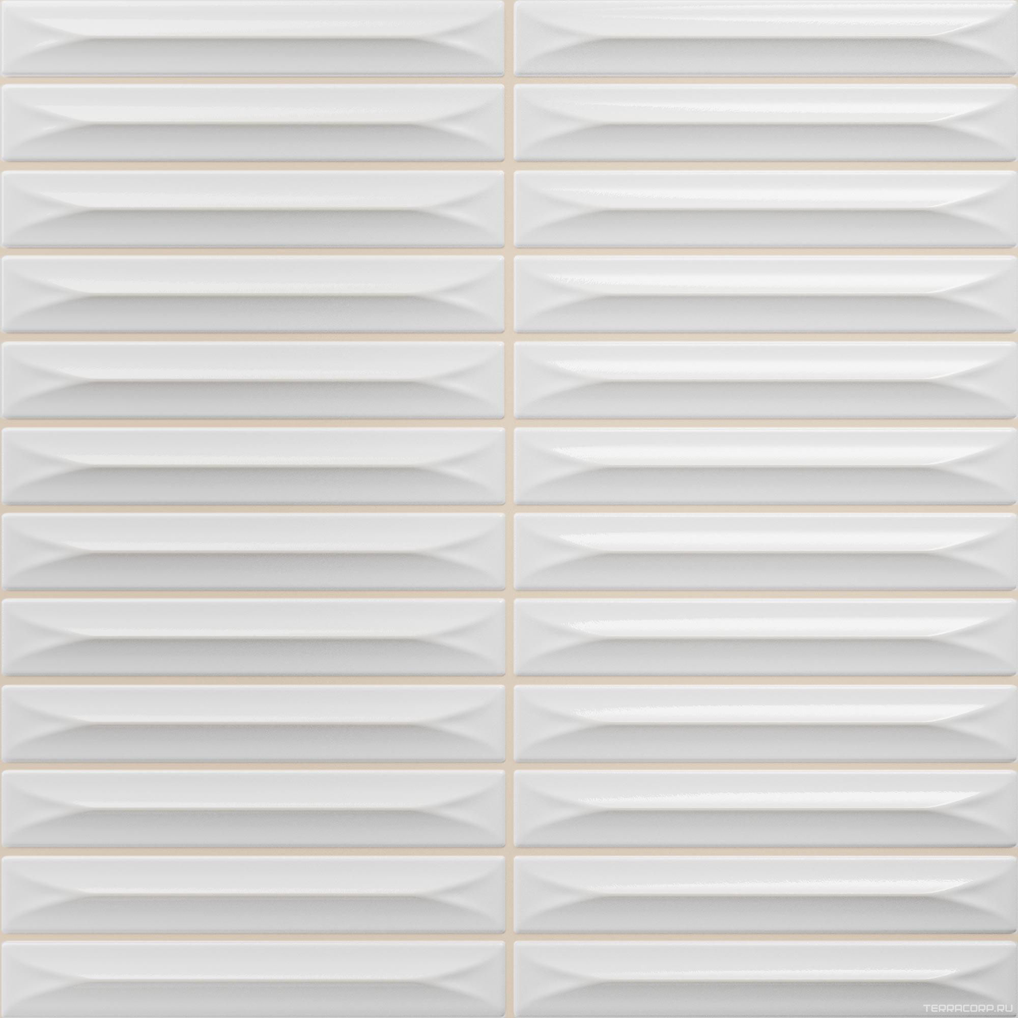 Керамическая плитка Ceramica Vilar Albaro Arrow White (1,5x10) 20х20 Белый, фото 3