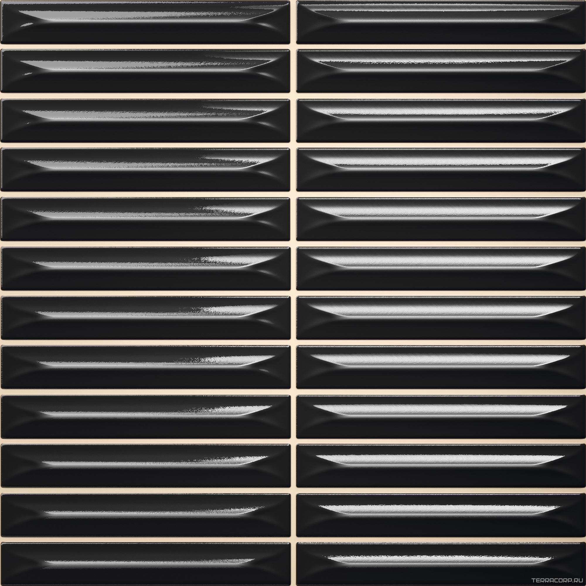 Керамическая плитка Ceramica Vilar Albaro Arrow Black (1,5x10) 20х20 Черный, фото 3