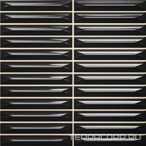 Керамическая плитка Ceramica Vilar Albaro Arrow  Black (1,5x10) 20х20 Черный 