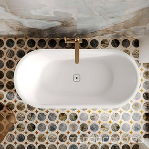 Ванна 1700х800хh605мм, отдельностоящая, литой камень S-Stone матовый цв.белый, ножки, интегрир.слив-перелив, д/к Click-Clack в цв.ванны,  ZZ Salini Perla 1049201M