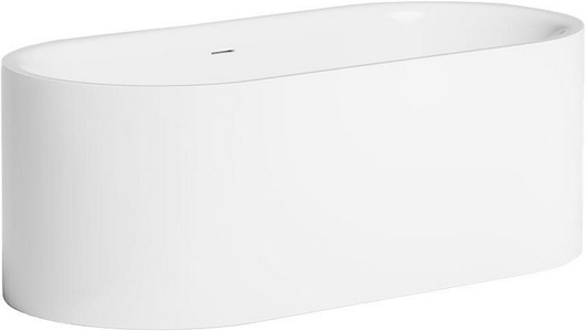 Ванна 1700х800хh605мм, отдельностоящая, литой камень S-Stone матовый цв.белый, ножки, интегрир.слив-перелив, д/к Click-Clack в цв.ванны,  ZZ Salini Perla 1049201M