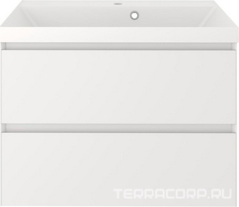Тумба подвесная 80 см, без раковины, 2 выдвижных ящика,  цвет белый Aqua de Marco Astra 2080WСAST/H