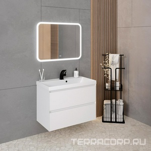 Тумба подвесная 80 см, без раковины, 2 выдвижных ящика,  цвет белый Aqua de Marco Astra 2080WСAST/H