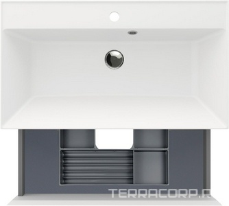 Тумба подвесная 80 см, без раковины, 2 выдвижных ящика,  цвет белый Aqua de Marco Astra 2080WСAST/H