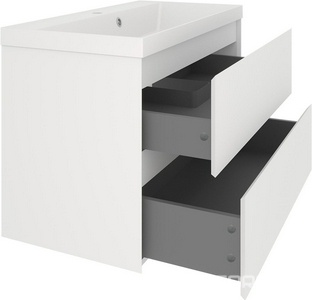 Тумба подвесная 80 см, без раковины, 2 выдвижных ящика,  цвет белый Aqua de Marco Astra 2080WСAST/H