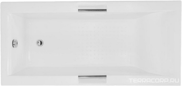 Ванна акриловая 170x75 см, встроенные ручки, БЕЗ сифона, каркаса и комплекта сборки, цв. белый глянец/хром, ZZ Amica Sindi SINDI/1700x750