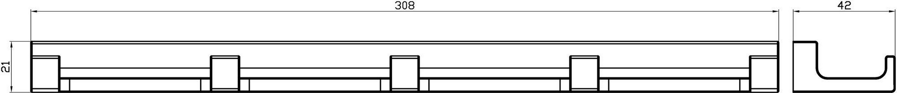 Крючок пятерной (цв.черный матовый),  ZZ Wonzon & Woghand Eclipse WW-9155-BL