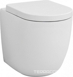 Унитаз напольный, пристенный 35х54см, без сиденья, монтаж со скрытым в стене бачком, крепёж в компл., (цв.белый глянец), Form ZZ