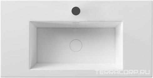 Раковина подвесная/накладная на столешницу 120х50хh20см, с 1 отв.д/смесит., с переливом, без крепл., (цв.белый глянец), Kubo ZZ