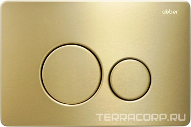 Кнопка двойного смыва для инсталл.д/унитаза, (цв.золото матовое), Abber ZZ