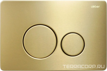 Кнопка двойного смыва для инсталл.д/унитаза, (цв.золото матовое), Abber ZZ Abber Универсал AC0121MMG