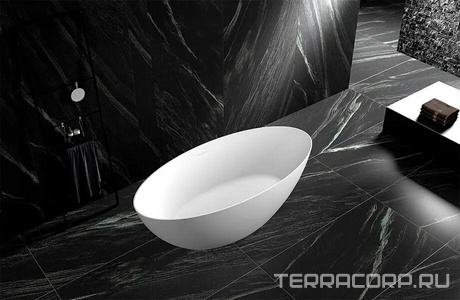 Ванна 1800х850h580мм, свободностоящая, интегрированный слив-прелив крышка слива в цвет ванны., (акрил цв.белый), Abber ZZ Abber Универсал AB9374-1.8