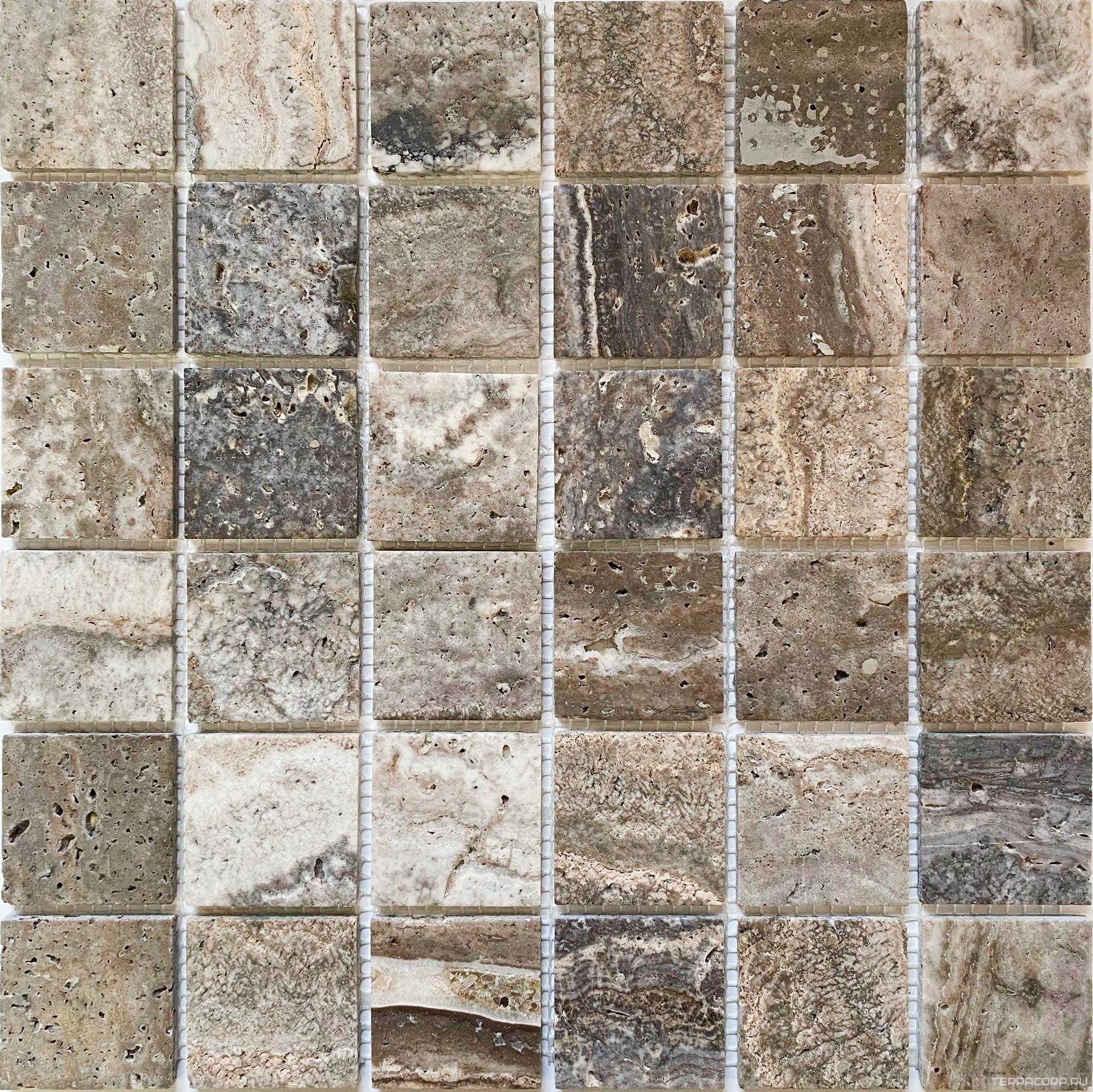 Мозаика Спектр-М Натуральный камень Мозаика из камня на сетке М20-423-W 30.5x30.5 Комбинированный, фото 3